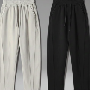 essential straight fit joggers – black & white edition