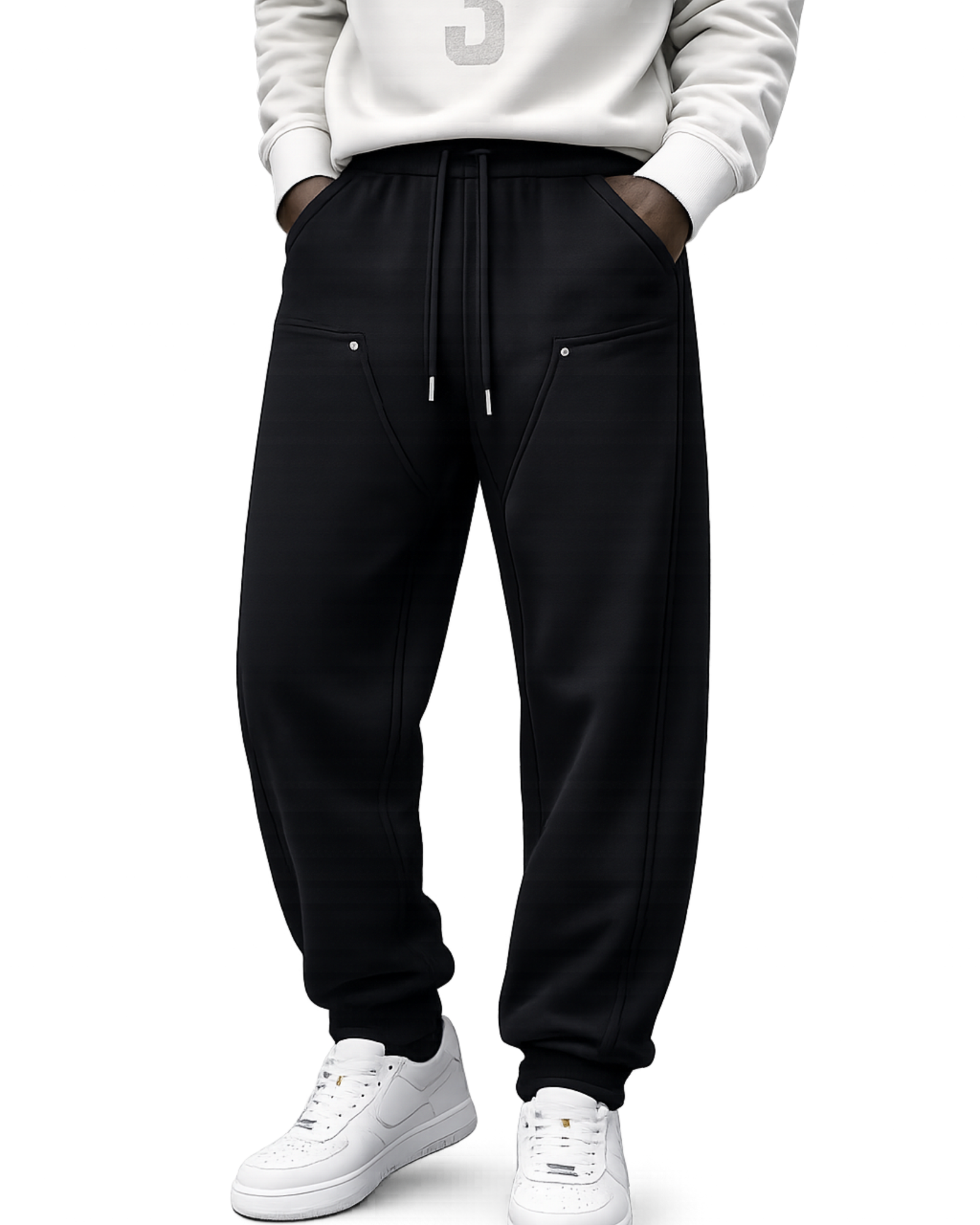 premium panel joggers (grey, black & ash) premium panel joggers (grey, black & ash)