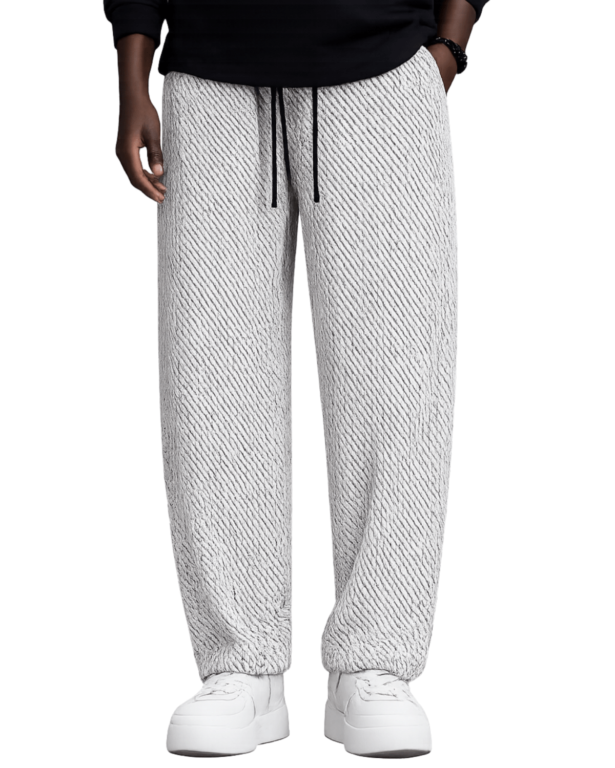 textured knit jogger pants