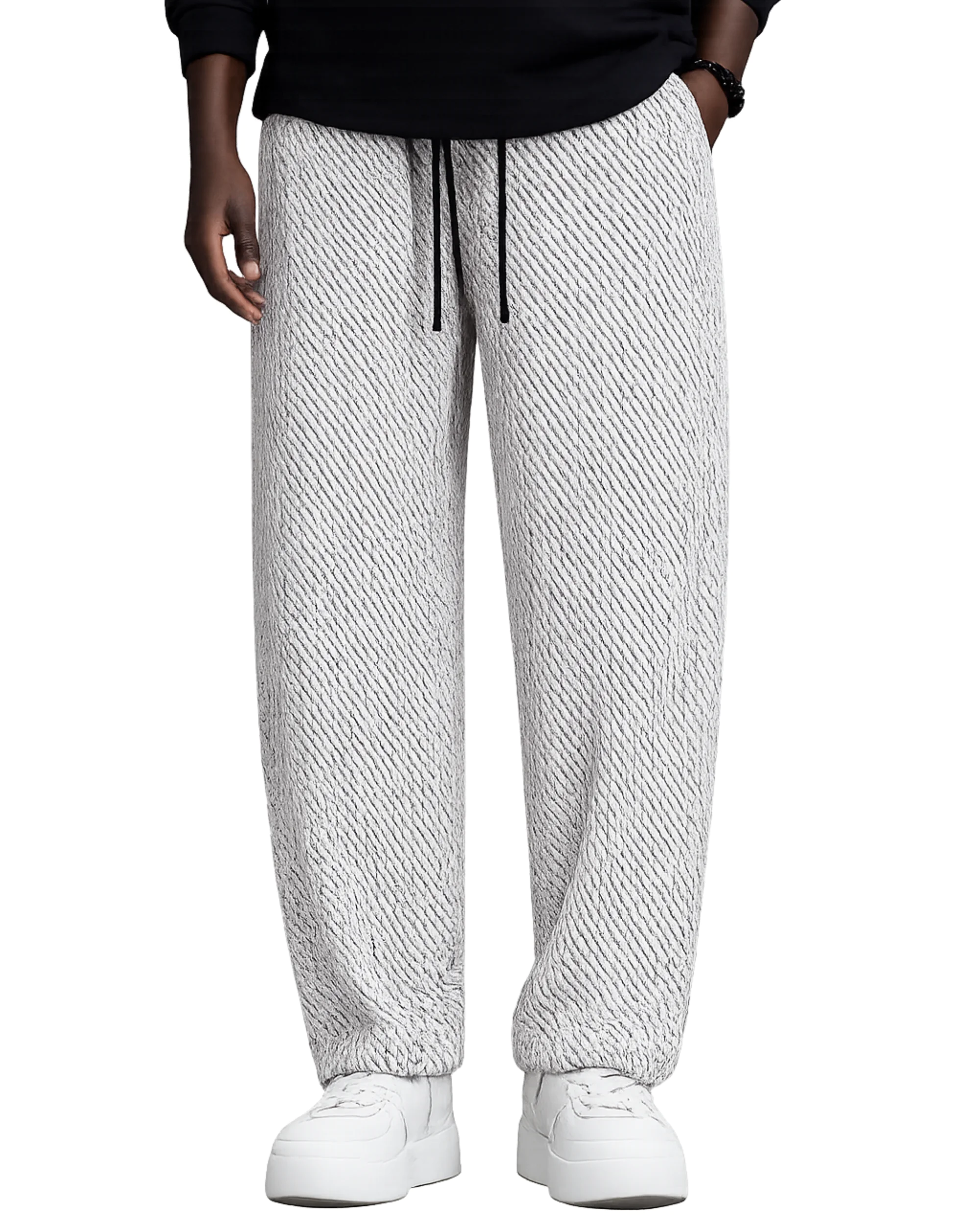 textured knit jogger pants
